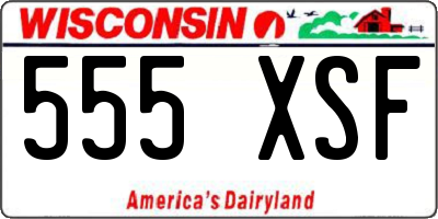 WI license plate 555XSF