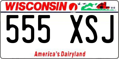 WI license plate 555XSJ