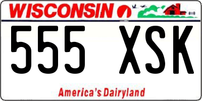 WI license plate 555XSK