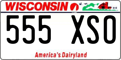 WI license plate 555XSO