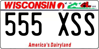 WI license plate 555XSS