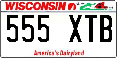 WI license plate 555XTB