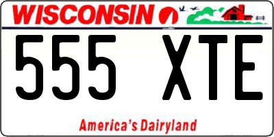 WI license plate 555XTE