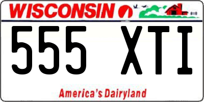 WI license plate 555XTI