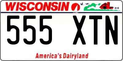 WI license plate 555XTN