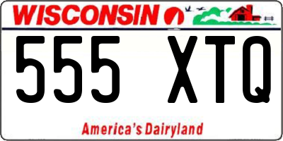 WI license plate 555XTQ