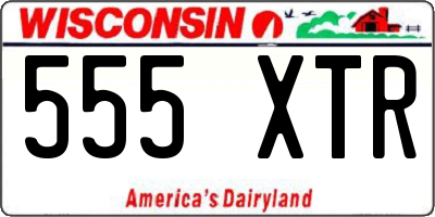 WI license plate 555XTR