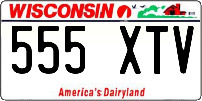 WI license plate 555XTV