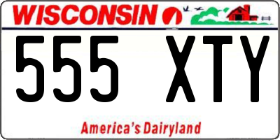 WI license plate 555XTY