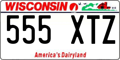 WI license plate 555XTZ
