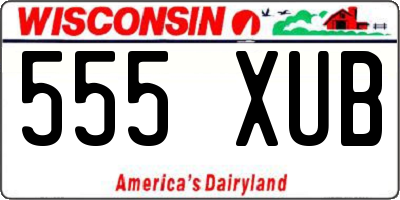 WI license plate 555XUB