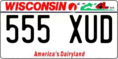 WI license plate 555XUD