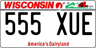 WI license plate 555XUE