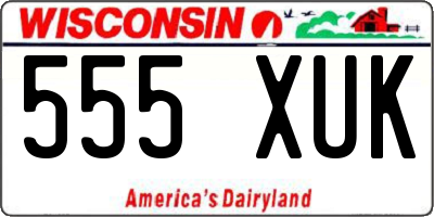 WI license plate 555XUK