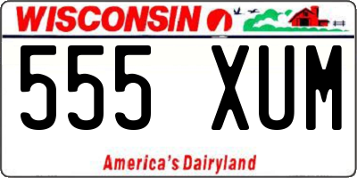WI license plate 555XUM