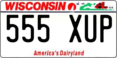 WI license plate 555XUP