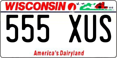 WI license plate 555XUS
