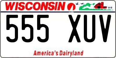 WI license plate 555XUV