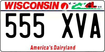 WI license plate 555XVA