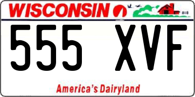 WI license plate 555XVF