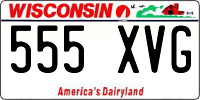 WI license plate 555XVG