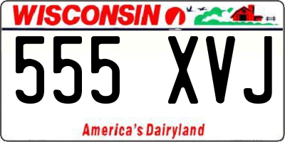 WI license plate 555XVJ