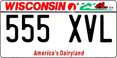 WI license plate 555XVL