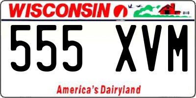 WI license plate 555XVM