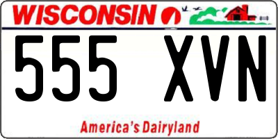 WI license plate 555XVN