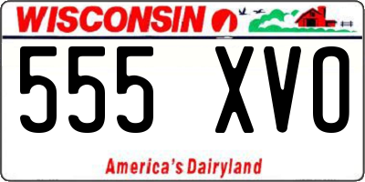 WI license plate 555XVO