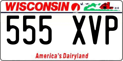 WI license plate 555XVP
