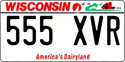 WI license plate 555XVR