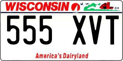 WI license plate 555XVT