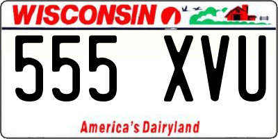 WI license plate 555XVU
