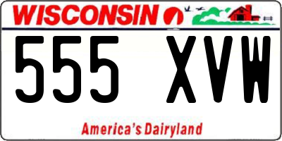 WI license plate 555XVW
