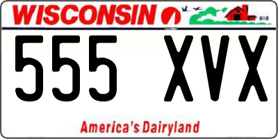 WI license plate 555XVX