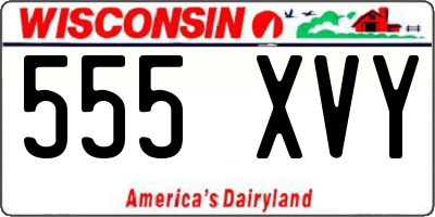 WI license plate 555XVY