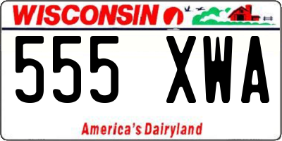 WI license plate 555XWA