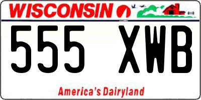 WI license plate 555XWB
