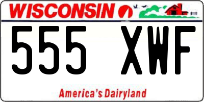 WI license plate 555XWF
