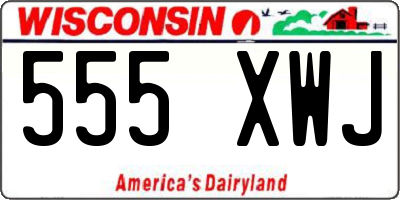 WI license plate 555XWJ