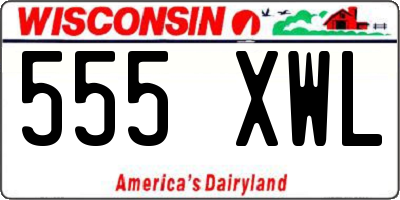 WI license plate 555XWL