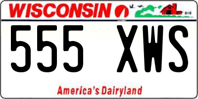 WI license plate 555XWS