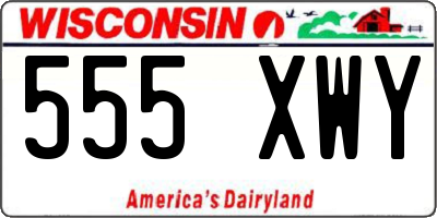 WI license plate 555XWY