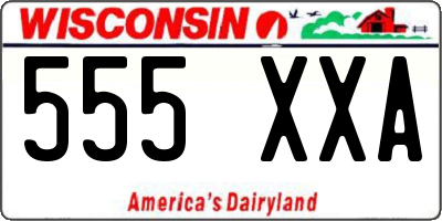 WI license plate 555XXA