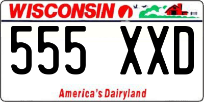 WI license plate 555XXD