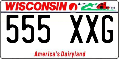 WI license plate 555XXG