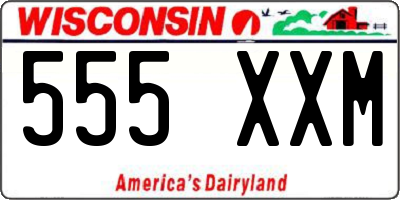 WI license plate 555XXM
