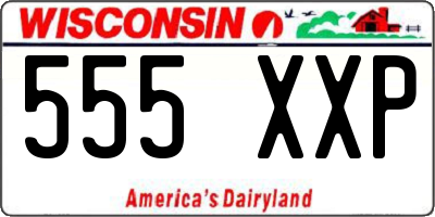 WI license plate 555XXP