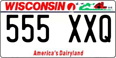 WI license plate 555XXQ